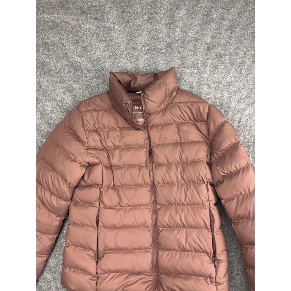 Tentree Jacket Womens Medium Pink Recycled Polyester Primaloft Puffer Zip Warm